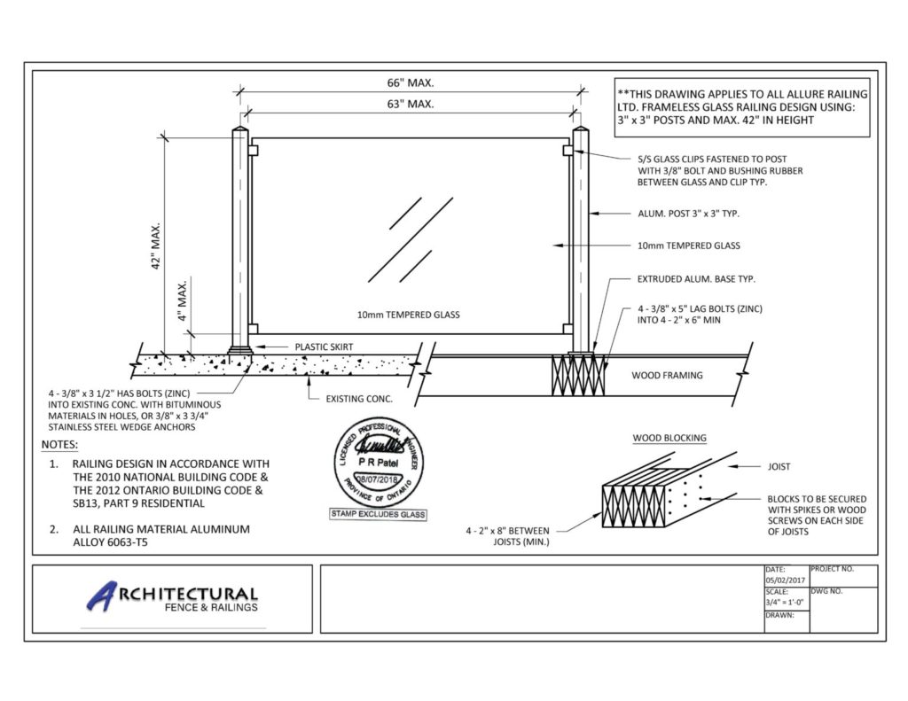 frameless glass railings toronto
